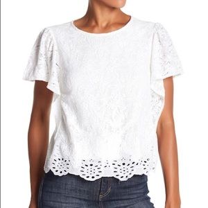 Lucky brand white eyelet top